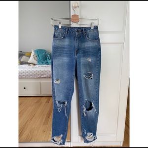 pull & bear high rise boyfriend jeans
